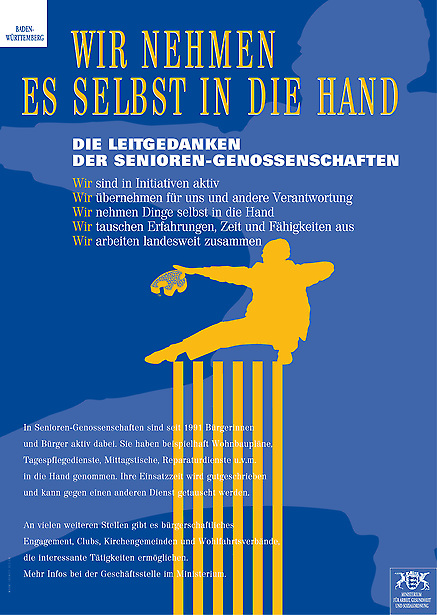 Sozialministerium <br> Baden Württemberg - Plakat 'Wir nehmen es selbst in die Hand' von Tomm Everett